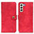 Funda de Cuero Cartera con Soporte Carcasa A07D para Samsung Galaxy S21 5G Rojo