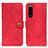 Funda de Cuero Cartera con Soporte Carcasa A07D para Sony Xperia 5 III SO-53B Rojo