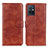 Funda de Cuero Cartera con Soporte Carcasa A07D para Vivo T1 5G India Marron