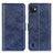 Funda de Cuero Cartera con Soporte Carcasa A07D para Wiko Y82 Azul