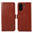 Funda de Cuero Cartera con Soporte Carcasa A07D para Xiaomi Poco C65 Marron