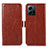 Funda de Cuero Cartera con Soporte Carcasa A07D para Xiaomi Redmi Note 12 4G Marron