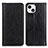 Funda de Cuero Cartera con Soporte Carcasa A08 para Apple iPhone 13 Mini Negro