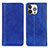 Funda de Cuero Cartera con Soporte Carcasa A08 para Apple iPhone 14 Pro Azul