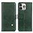 Funda de Cuero Cartera con Soporte Carcasa A09 para Apple iPhone 14 Pro Verde