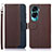 Funda de Cuero Cartera con Soporte Carcasa A09D para Huawei Honor 90 Lite 5G Marron