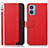 Funda de Cuero Cartera con Soporte Carcasa A09D para Motorola Moto E22 Rojo