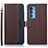 Funda de Cuero Cartera con Soporte Carcasa A09D para Motorola Moto Edge 20 Pro 5G Marron