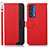 Funda de Cuero Cartera con Soporte Carcasa A09D para Motorola Moto Edge (2021) 5G Rojo