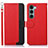 Funda de Cuero Cartera con Soporte Carcasa A09D para Motorola Moto Edge S30 5G Rojo