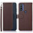 Funda de Cuero Cartera con Soporte Carcasa A09D para Motorola Moto G Pure Marron