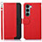 Funda de Cuero Cartera con Soporte Carcasa A09D para Motorola Moto G200 5G Rojo