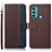 Funda de Cuero Cartera con Soporte Carcasa A09D para Motorola Moto G40 Fusion Marron