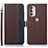 Funda de Cuero Cartera con Soporte Carcasa A09D para Motorola Moto G51 5G Marron