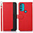 Funda de Cuero Cartera con Soporte Carcasa A09D para Motorola Moto G71 5G Rojo