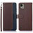 Funda de Cuero Cartera con Soporte Carcasa A09D para Nokia C110 Marron