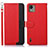 Funda de Cuero Cartera con Soporte Carcasa A09D para Nokia C110 Rojo