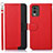 Funda de Cuero Cartera con Soporte Carcasa A09D para Nokia C210 Rojo