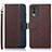 Funda de Cuero Cartera con Soporte Carcasa A09D para Nokia C32 Marron