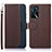 Funda de Cuero Cartera con Soporte Carcasa A09D para Oppo A16s Marron