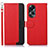 Funda de Cuero Cartera con Soporte Carcasa A09D para Oppo A18 Rojo