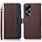 Funda de Cuero Cartera con Soporte Carcasa A09D para Oppo A58 4G Marron