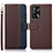 Funda de Cuero Cartera con Soporte Carcasa A09D para Oppo A74 4G Marron