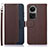 Funda de Cuero Cartera con Soporte Carcasa A09D para Oppo Reno10 5G Marron