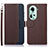 Funda de Cuero Cartera con Soporte Carcasa A09D para Oppo Reno11 5G Marron