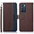 Funda de Cuero Cartera con Soporte Carcasa A09D para Oppo Reno6 5G Marron