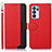 Funda de Cuero Cartera con Soporte Carcasa A09D para Oppo Reno6 Pro 5G India Rojo