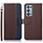 Funda de Cuero Cartera con Soporte Carcasa A09D para Oppo Reno6 Pro+ Plus 5G Marron