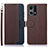 Funda de Cuero Cartera con Soporte Carcasa A09D para Oppo Reno8 4G Marron