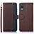 Funda de Cuero Cartera con Soporte Carcasa A09D para Samsung Galaxy M02 Marron