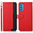 Funda de Cuero Cartera con Soporte Carcasa A09D para Samsung Galaxy M52 5G Rojo