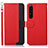 Funda de Cuero Cartera con Soporte Carcasa A09D para Sony Xperia 1 IV Rojo