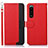 Funda de Cuero Cartera con Soporte Carcasa A09D para Sony Xperia 5 III Rojo