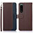 Funda de Cuero Cartera con Soporte Carcasa A09D para Sony Xperia 5 III SO-53B Marron