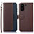 Funda de Cuero Cartera con Soporte Carcasa A09D para Xiaomi Poco C65 Marron