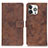 Funda de Cuero Cartera con Soporte Carcasa A10 para Apple iPhone 13 Pro Marron