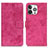 Funda de Cuero Cartera con Soporte Carcasa A10 para Apple iPhone 14 Pro Rosa Roja