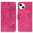 Funda de Cuero Cartera con Soporte Carcasa A10 para Apple iPhone 14 Rosa Roja