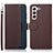 Funda de Cuero Cartera con Soporte Carcasa A10D para Samsung Galaxy S21 5G Marron