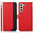 Funda de Cuero Cartera con Soporte Carcasa A10D para Samsung Galaxy S21 FE 5G Rojo