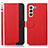 Funda de Cuero Cartera con Soporte Carcasa A10D para Samsung Galaxy S22 Plus 5G Rojo