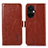 Funda de Cuero Cartera con Soporte Carcasa A12D para OnePlus Nord N30 5G Marron