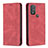 Funda de Cuero Cartera con Soporte Carcasa B01F para Motorola Moto G Play Gen 2 Rojo