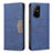 Funda de Cuero Cartera con Soporte Carcasa B01F para Oppo F19 Pro+ Plus 5G Azul