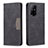 Funda de Cuero Cartera con Soporte Carcasa B01F para Oppo F19 Pro+ Plus 5G Negro