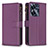 Funda de Cuero Cartera con Soporte Carcasa B01F para Realme C55 Morado